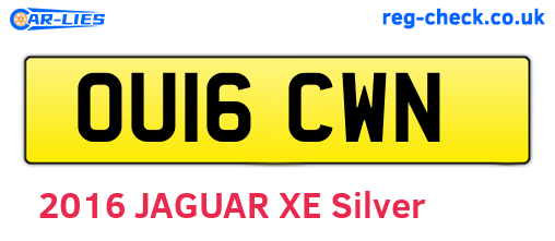 OU16CWN are the vehicle registration plates.