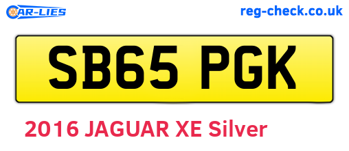 SB65PGK are the vehicle registration plates.