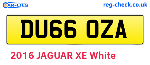 DU66OZA are the vehicle registration plates.