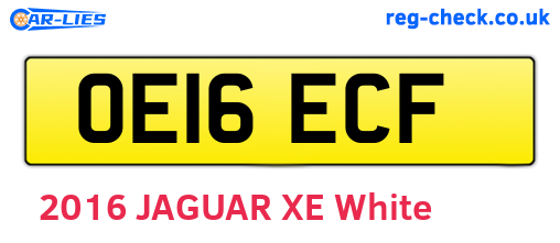OE16ECF are the vehicle registration plates.