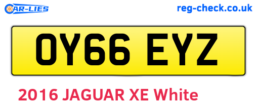 OY66EYZ are the vehicle registration plates.