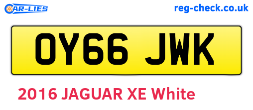 OY66JWK are the vehicle registration plates.
