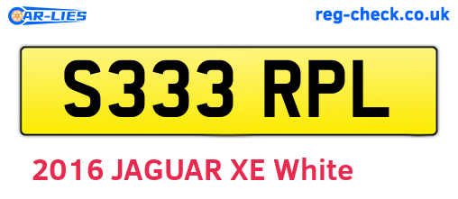S333RPL are the vehicle registration plates.