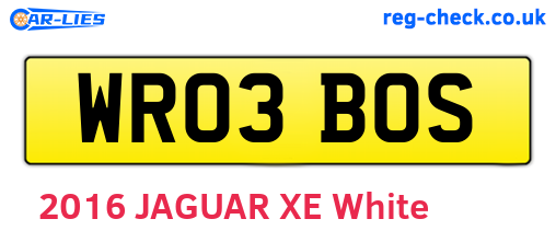 WR03BOS are the vehicle registration plates.