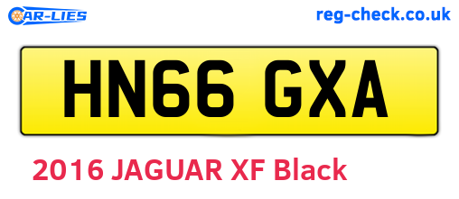 HN66GXA are the vehicle registration plates.