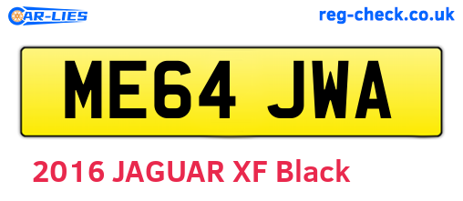 ME64JWA are the vehicle registration plates.