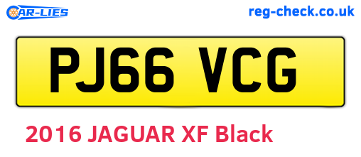 PJ66VCG are the vehicle registration plates.