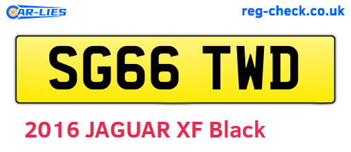 SG66TWD are the vehicle registration plates.