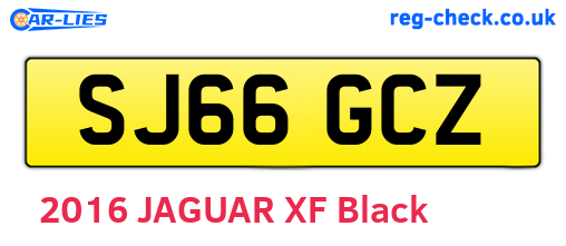 SJ66GCZ are the vehicle registration plates.