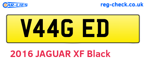 V44GED are the vehicle registration plates.