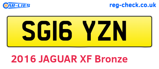 SG16YZN are the vehicle registration plates.