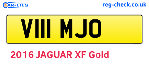 V111MJO are the vehicle registration plates.