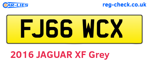FJ66WCX are the vehicle registration plates.