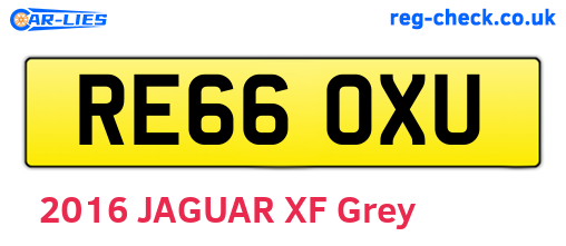 RE66OXU are the vehicle registration plates.