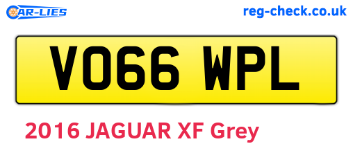 VO66WPL are the vehicle registration plates.