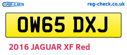OW65DXJ are the vehicle registration plates.