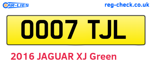 OO07TJL are the vehicle registration plates.