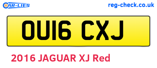 OU16CXJ are the vehicle registration plates.