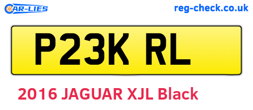 P23KRL are the vehicle registration plates.