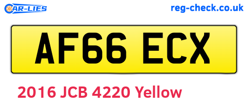 AF66ECX are the vehicle registration plates.