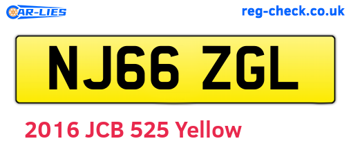 NJ66ZGL are the vehicle registration plates.