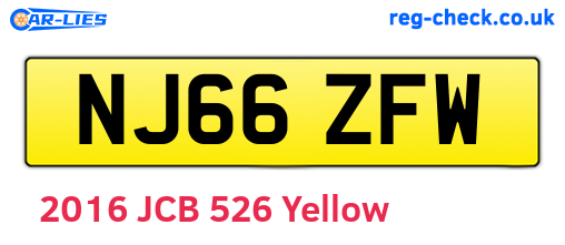 NJ66ZFW are the vehicle registration plates.