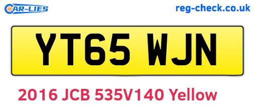 YT65WJN are the vehicle registration plates.