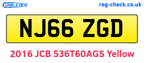 NJ66ZGD are the vehicle registration plates.