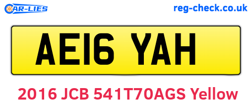 AE16YAH are the vehicle registration plates.