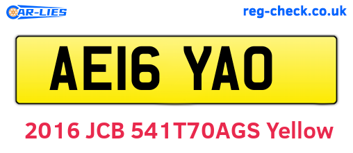 AE16YAO are the vehicle registration plates.