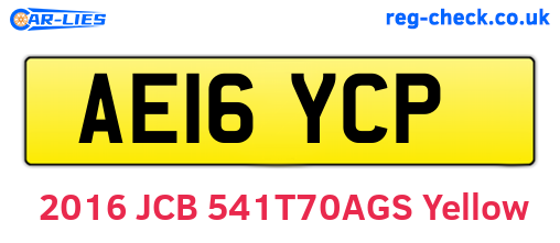 AE16YCP are the vehicle registration plates.