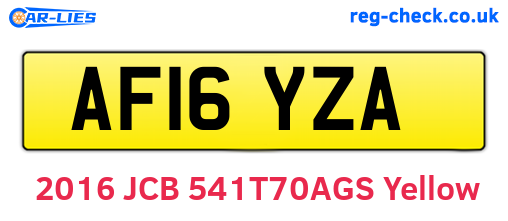 AF16YZA are the vehicle registration plates.