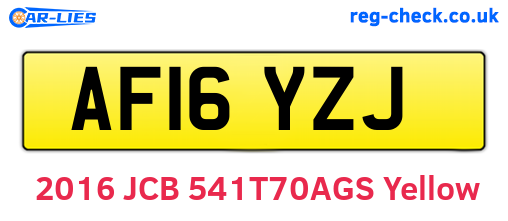 AF16YZJ are the vehicle registration plates.