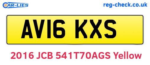 AV16KXS are the vehicle registration plates.