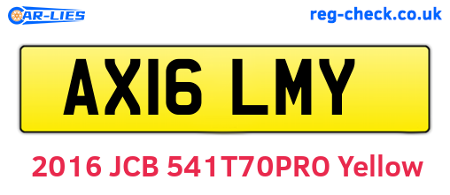 AX16LMY are the vehicle registration plates.