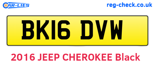 BK16DVW are the vehicle registration plates.