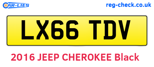 LX66TDV are the vehicle registration plates.
