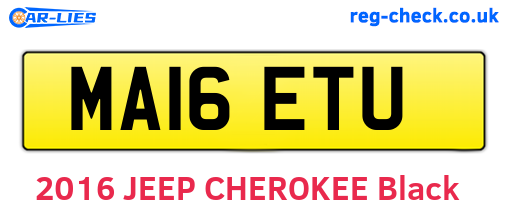 MA16ETU are the vehicle registration plates.