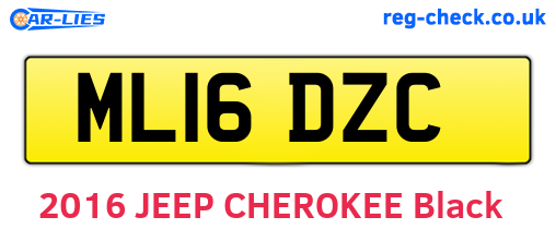 ML16DZC are the vehicle registration plates.