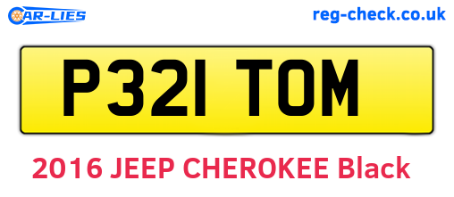 P321TOM are the vehicle registration plates.