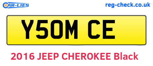 Y50MCE are the vehicle registration plates.