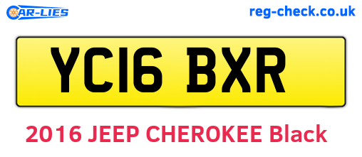 YC16BXR are the vehicle registration plates.