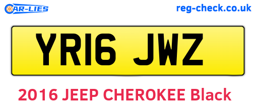 YR16JWZ are the vehicle registration plates.