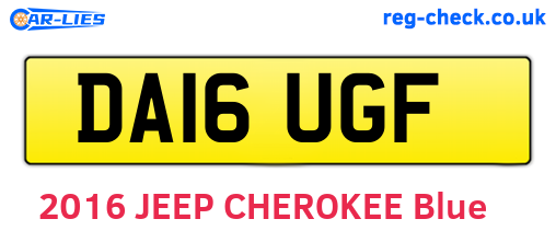DA16UGF are the vehicle registration plates.