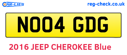 NO04GDG are the vehicle registration plates.