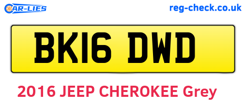 BK16DWD are the vehicle registration plates.