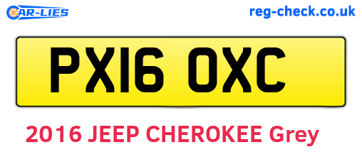 PX16OXC are the vehicle registration plates.
