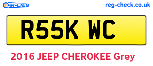 R55KWC are the vehicle registration plates.