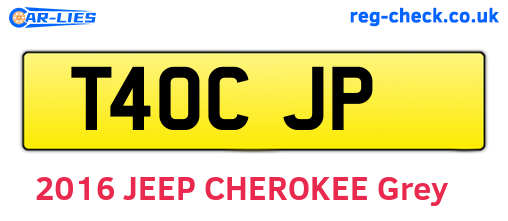 T40CJP are the vehicle registration plates.