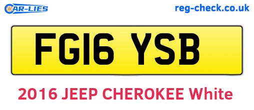 FG16YSB are the vehicle registration plates.